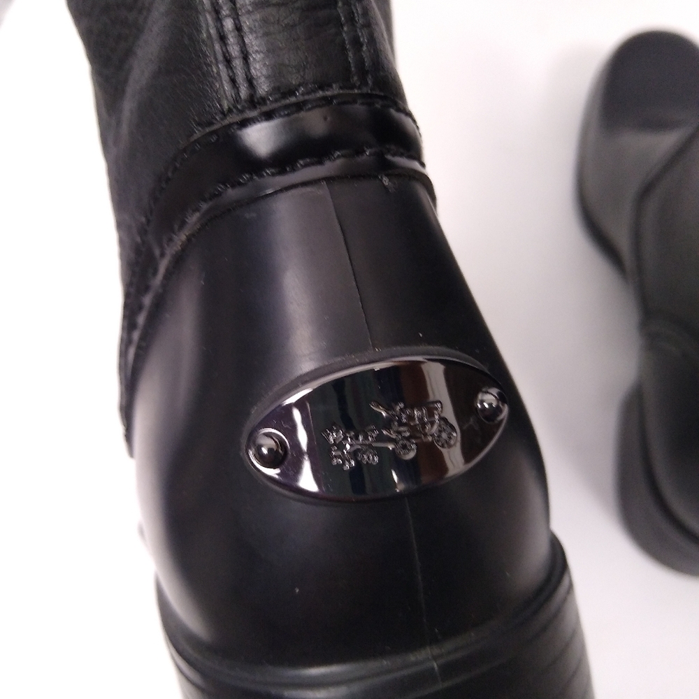 Coach Zena Leather Buckle Boots Size 10 - Picture 6 of 10
